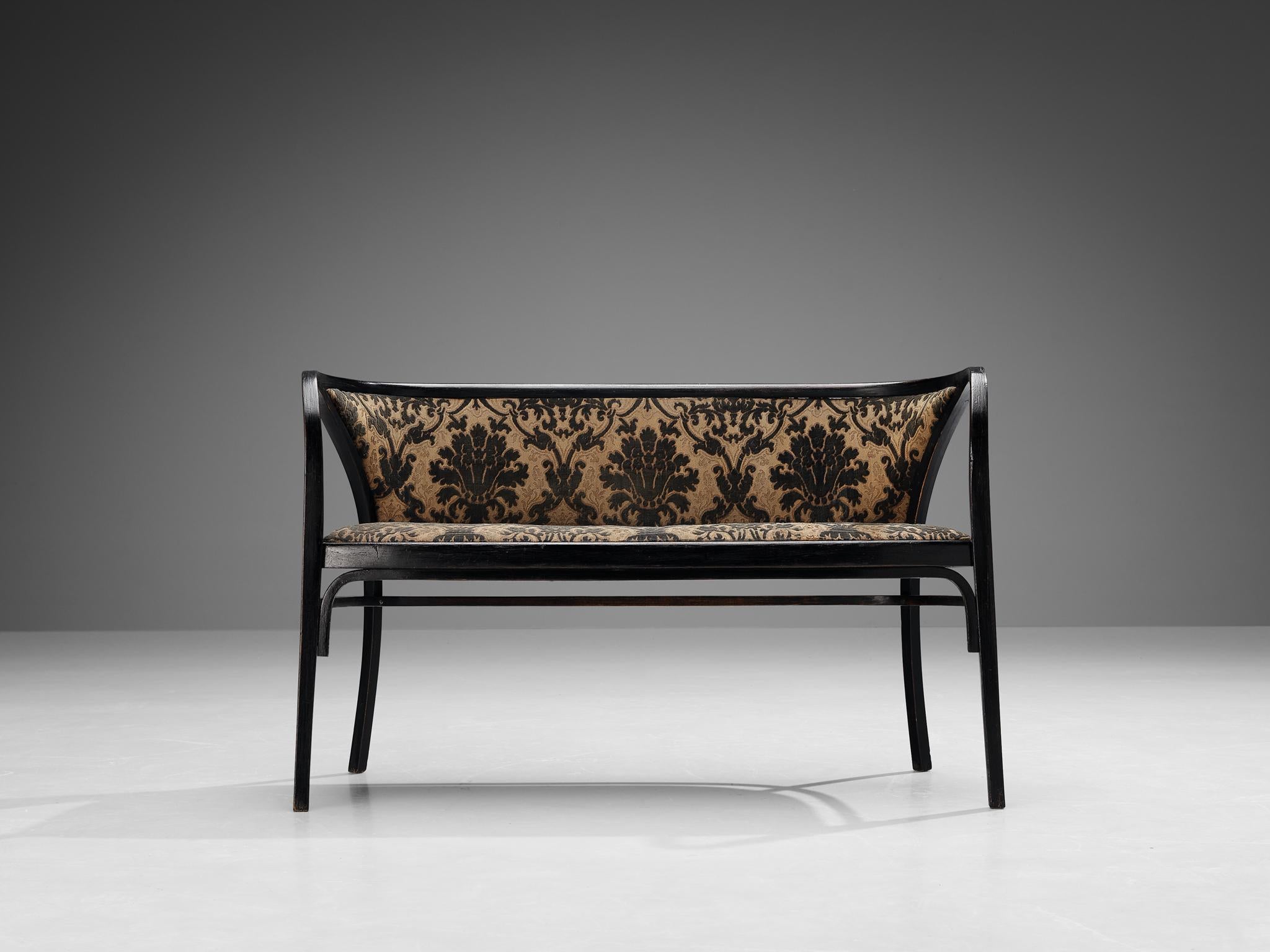 Art Deco  Marcel Kammerer for Thonet Bench in Floral Upholstery  For Sale