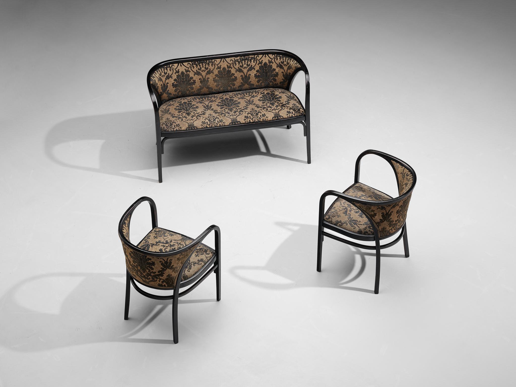 Marcel Kammerer for Thonet Bench in Floral Upholstery  For Sale 2