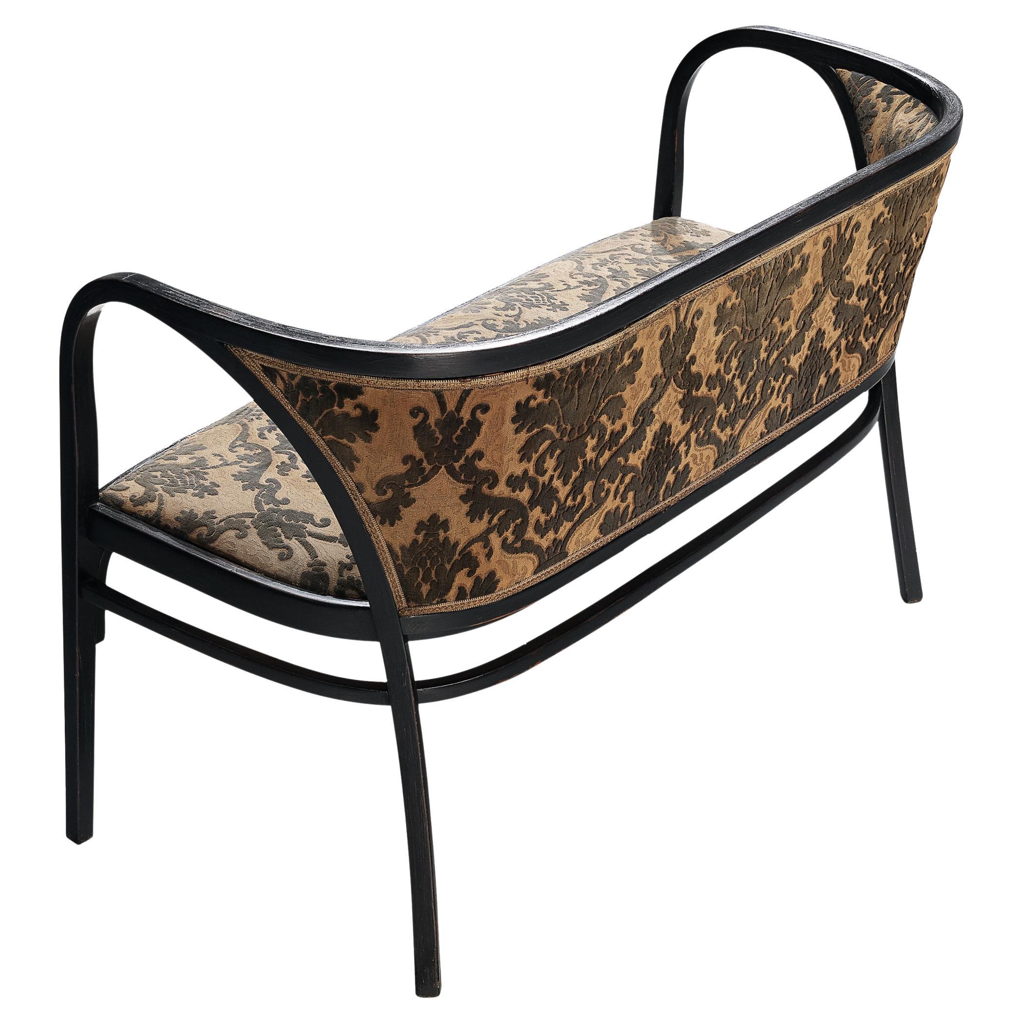  Banc Marcel Kammerer pour Thonet en tissu à motifs floraux 