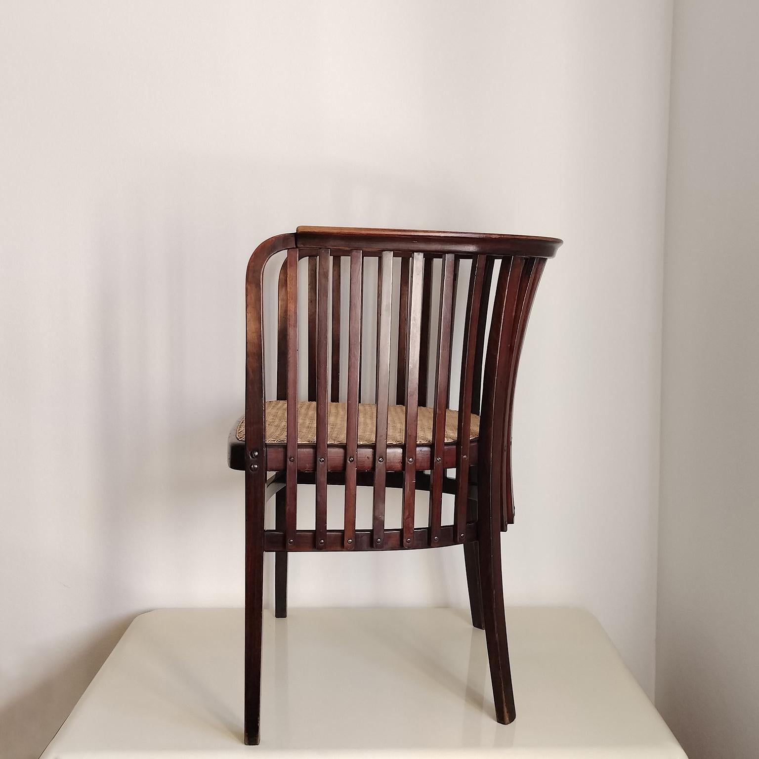 Autrichien Marcel Kammerer Original Gerbruder Thonet Armchair in Beeche and Cane 1909 en vente