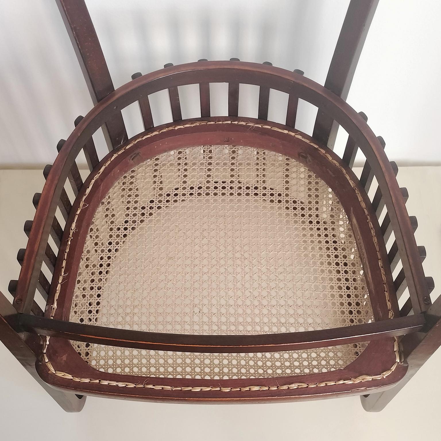 Canne Marcel Kammerer Original Gerbruder Thonet Armchair in Beeche and Cane 1909 en vente