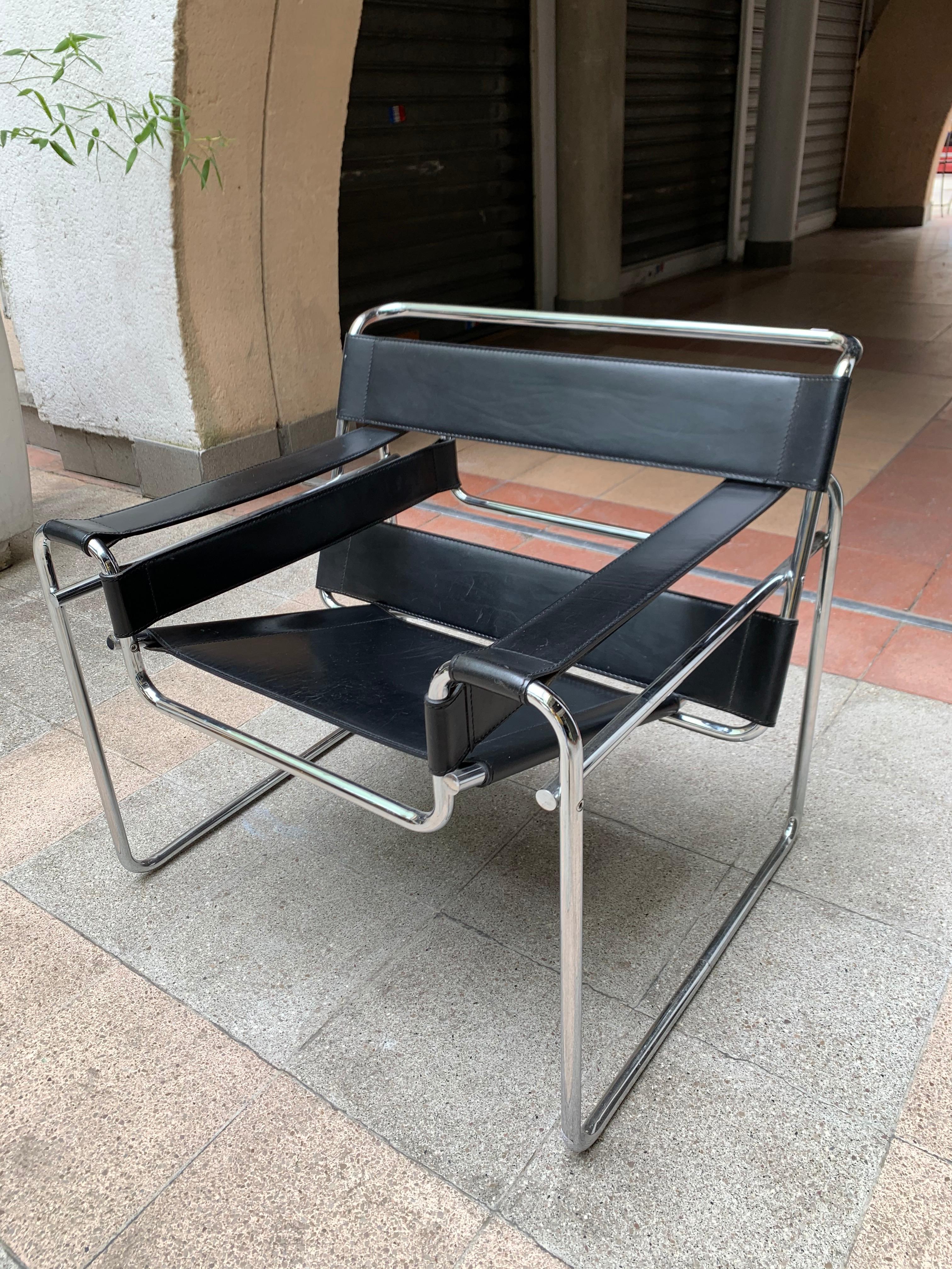 Marcel Lajos Breuer, Wassily Lounge Chair, Circa 1975 In Good Condition In Saint ouen, FR