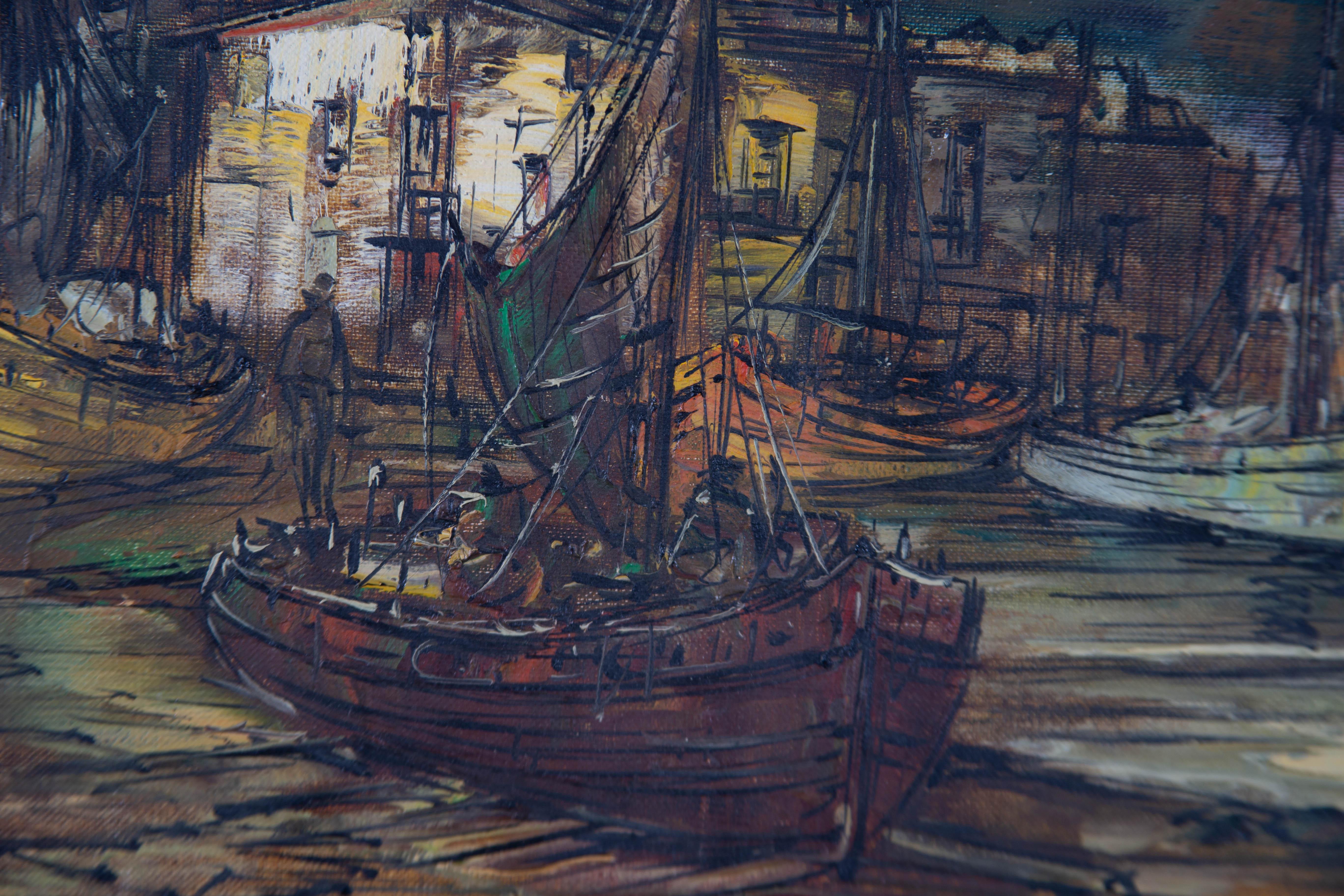 Marcel Lareau - Contemporary Oil, Parisian Dock 2