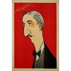 Cartel original de 1920 del ilustrador francés Marcel Levèque para Sacha Guitry