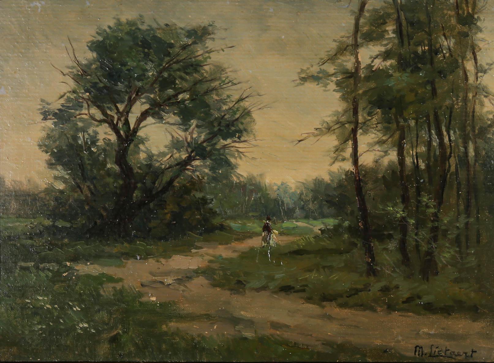 Marcel Lietaert (né en 1915) - Huile belge du milieu du XXe siècle, Forêt des vents 1
