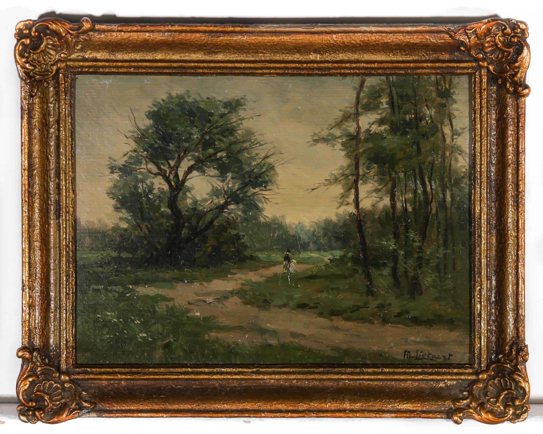 Marcel Lietaert (né en 1915) - Huile belge du milieu du XXe siècle, Forêt des vents 2
