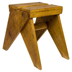Tabouret en bois Marcel Lods:: circa 1950:: France