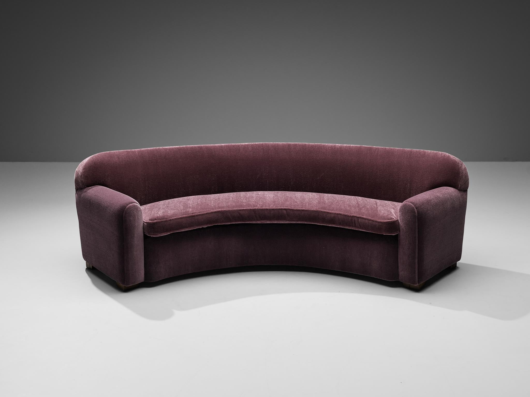 Art Deco Marcel-Louis Baugniet Sofa in Purple Mohair
