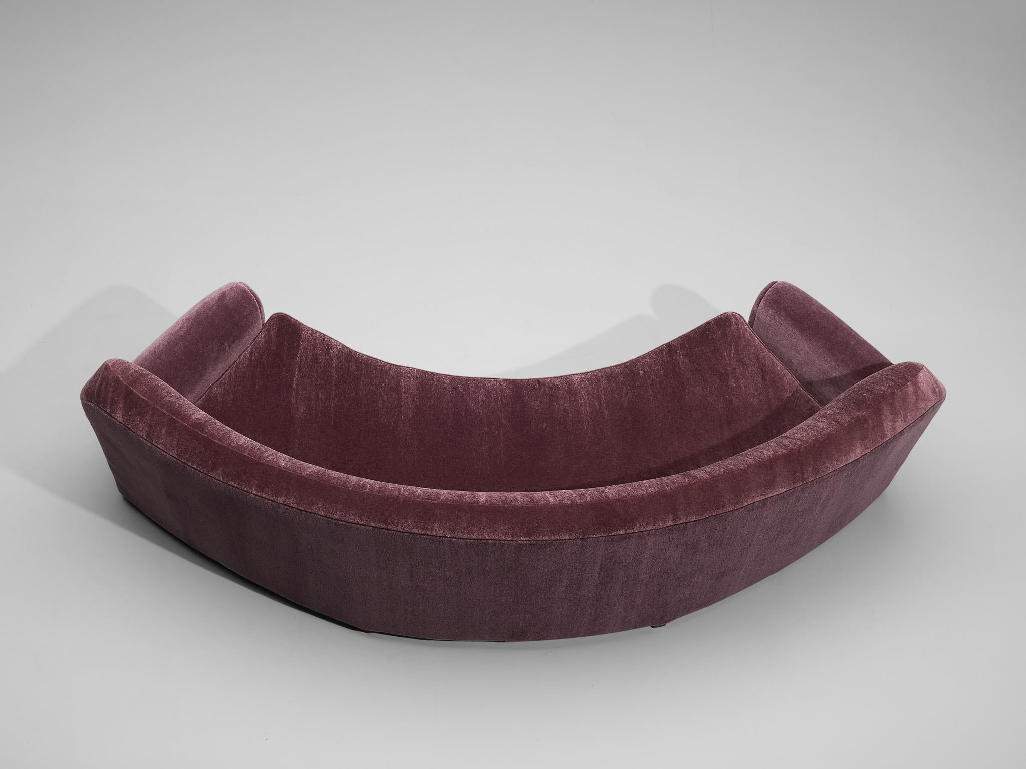 Belgian Marcel-Louis Baugniet Sofa in Purple Mohair