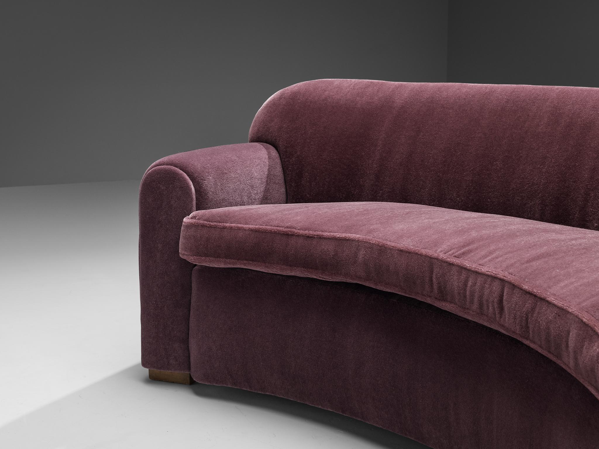 Marcel-Louis Baugniet Sofa in Purple Mohair In Good Condition In Waalwijk, NL