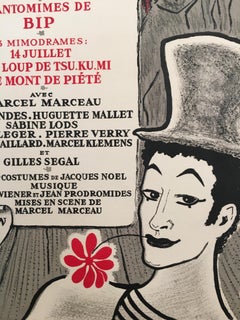'Marcel Marceau' French Cabaret and Theatre Original Lithograph Poster, 1995