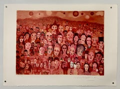 French Surrealist Lithograph Legendary Mime Marcel Marceau Third Eye Surrealism