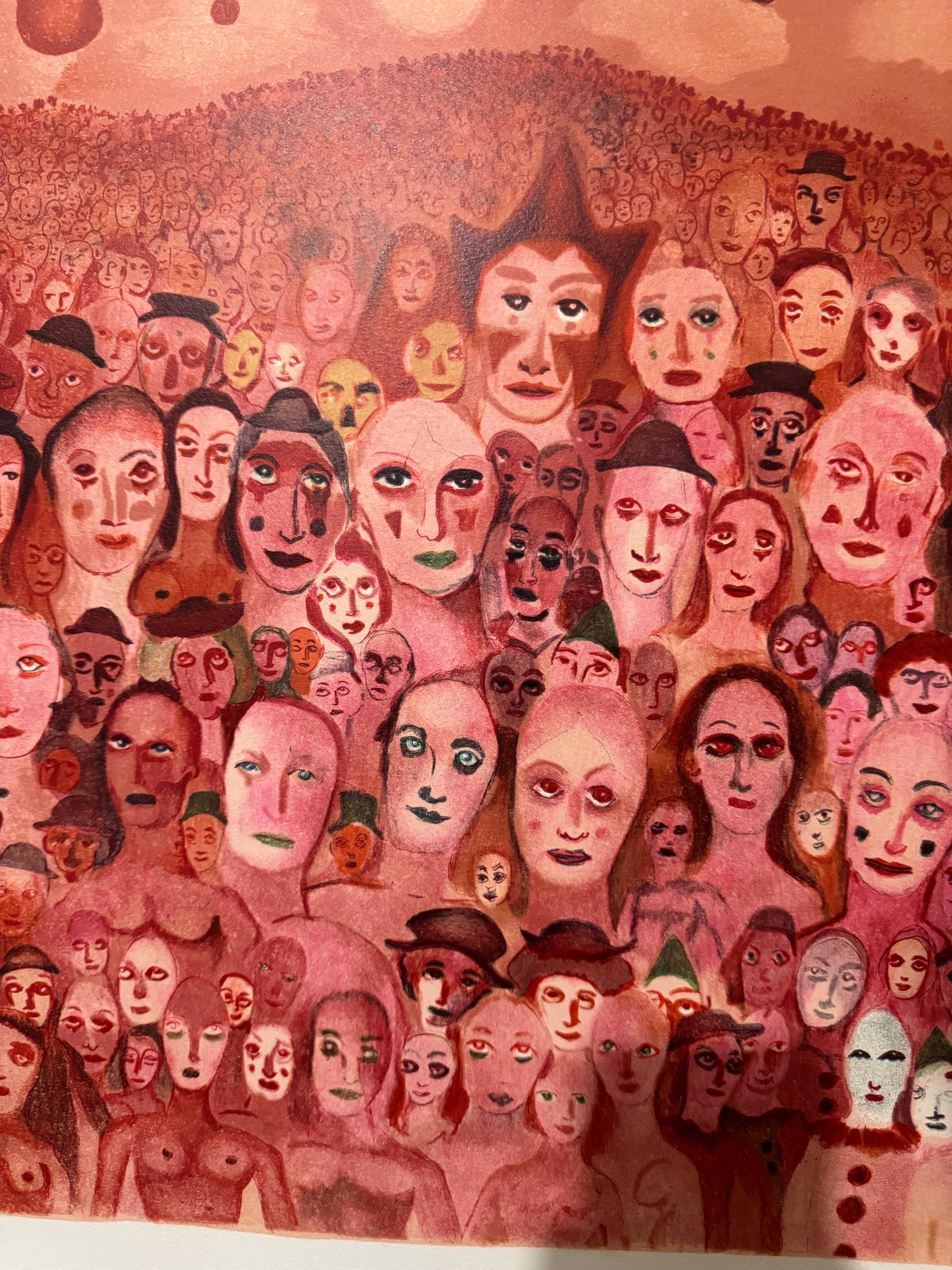 French Surrealist Lithograph Legendary Mime Marcel Marceau Third Eye Surrealism For Sale 3