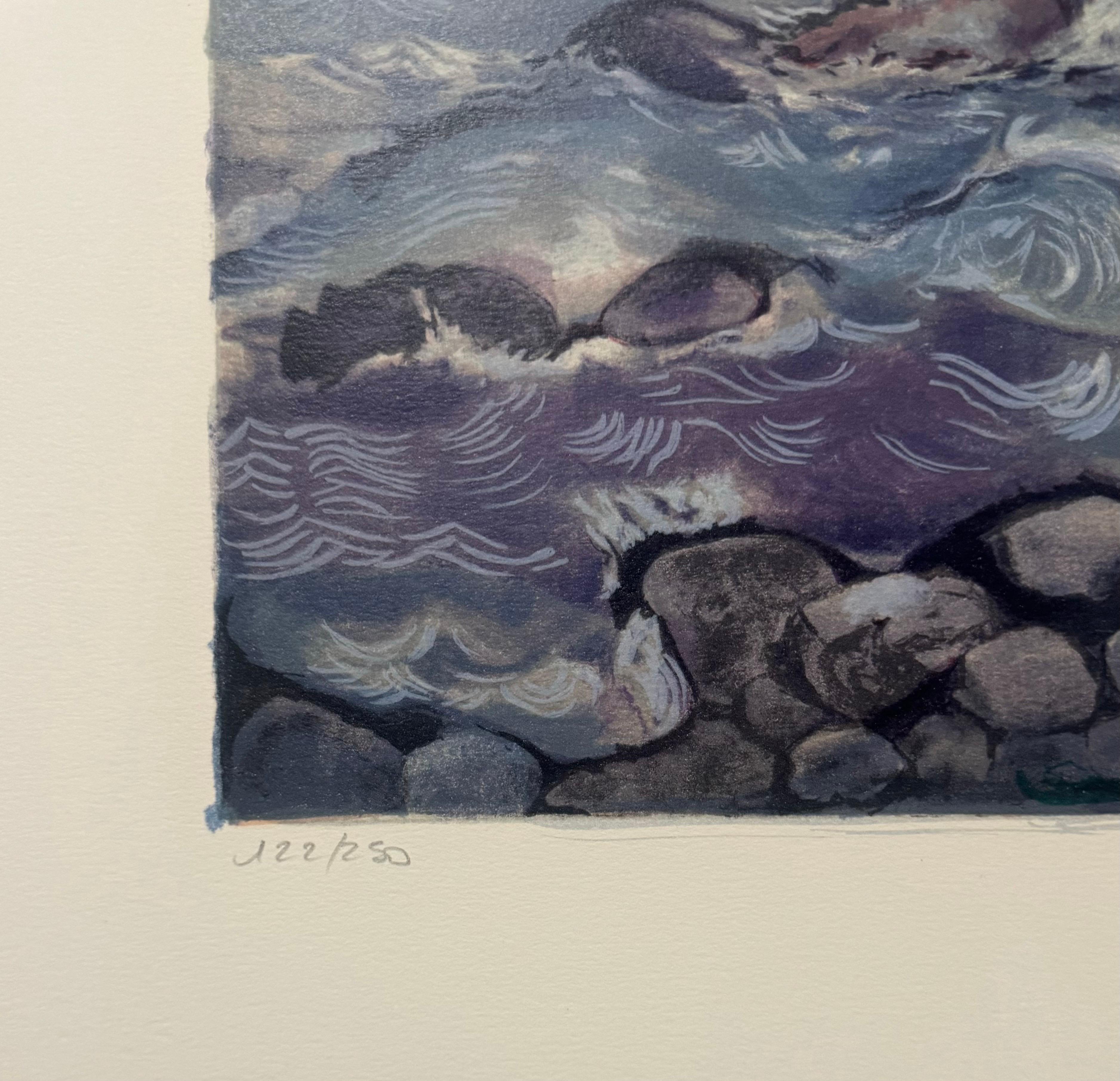 French Surrealist Lithograph Legendary Mime Marcel Marceau Third Eye Surrealism For Sale 4