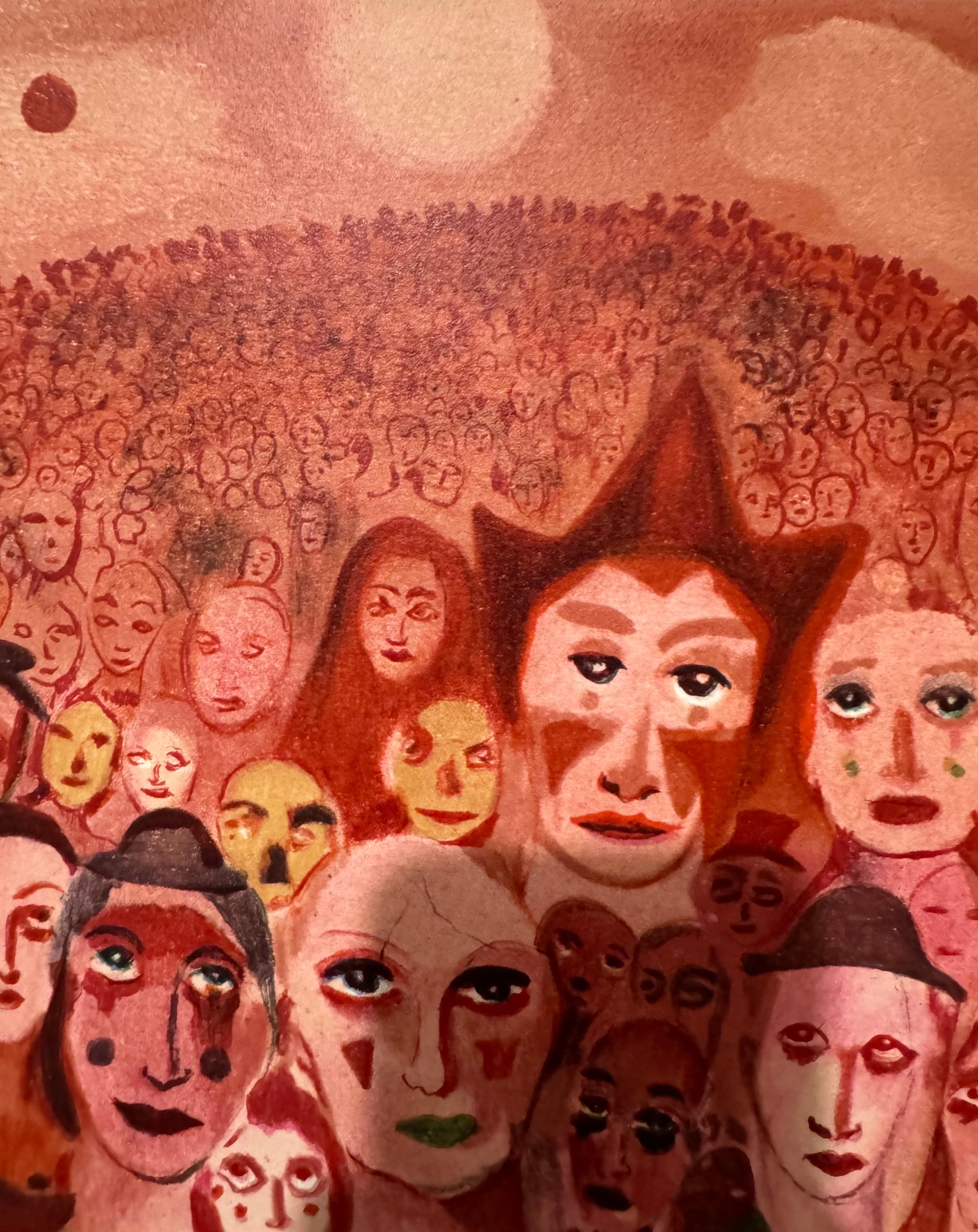 French Surrealist Lithograph Legendary Mime Marcel Marceau Third Eye Surrealism For Sale 4