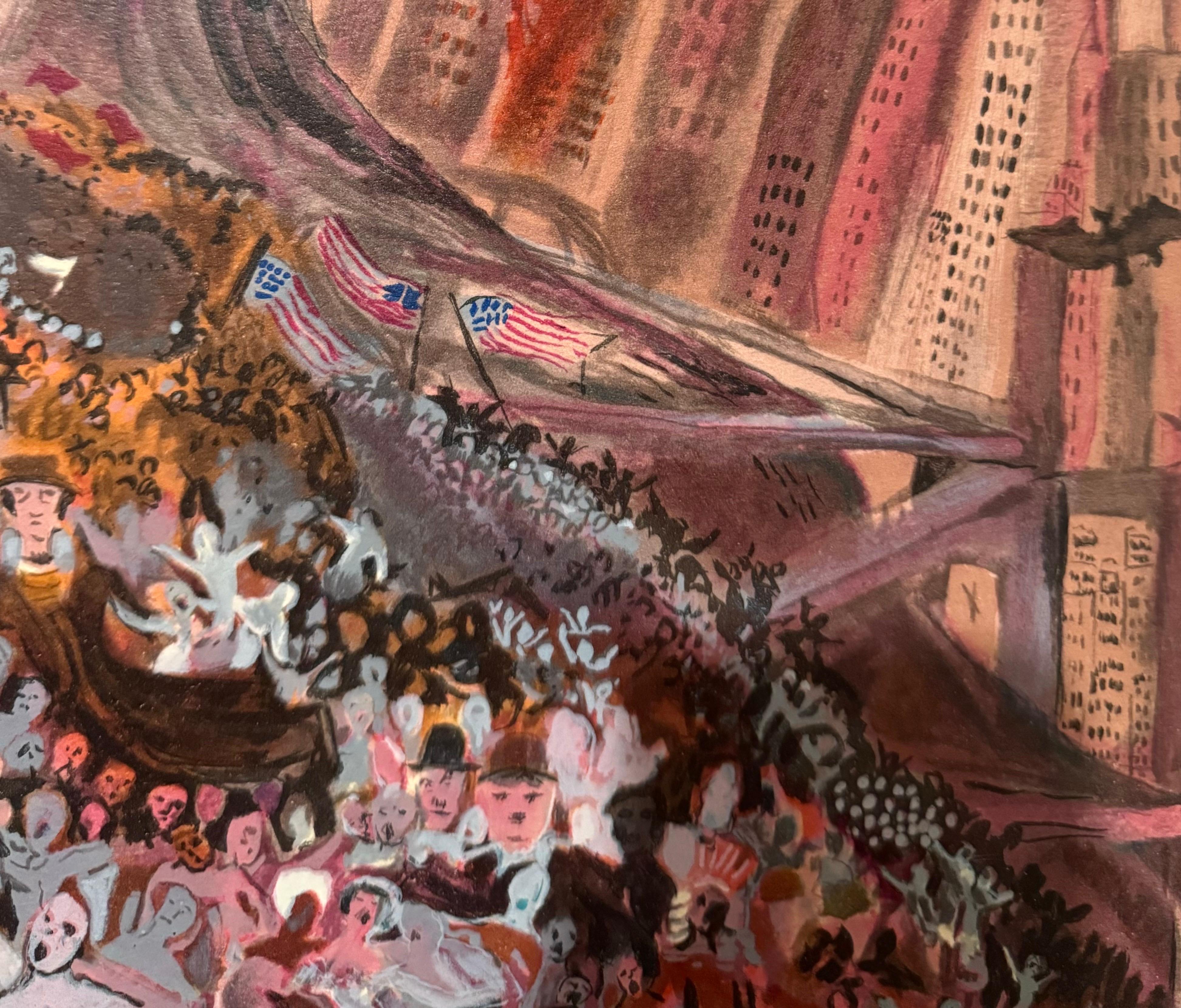 French Surrealist Lithograph Legendary Mime Marcel Marceau Third Eye Surrealism For Sale 4