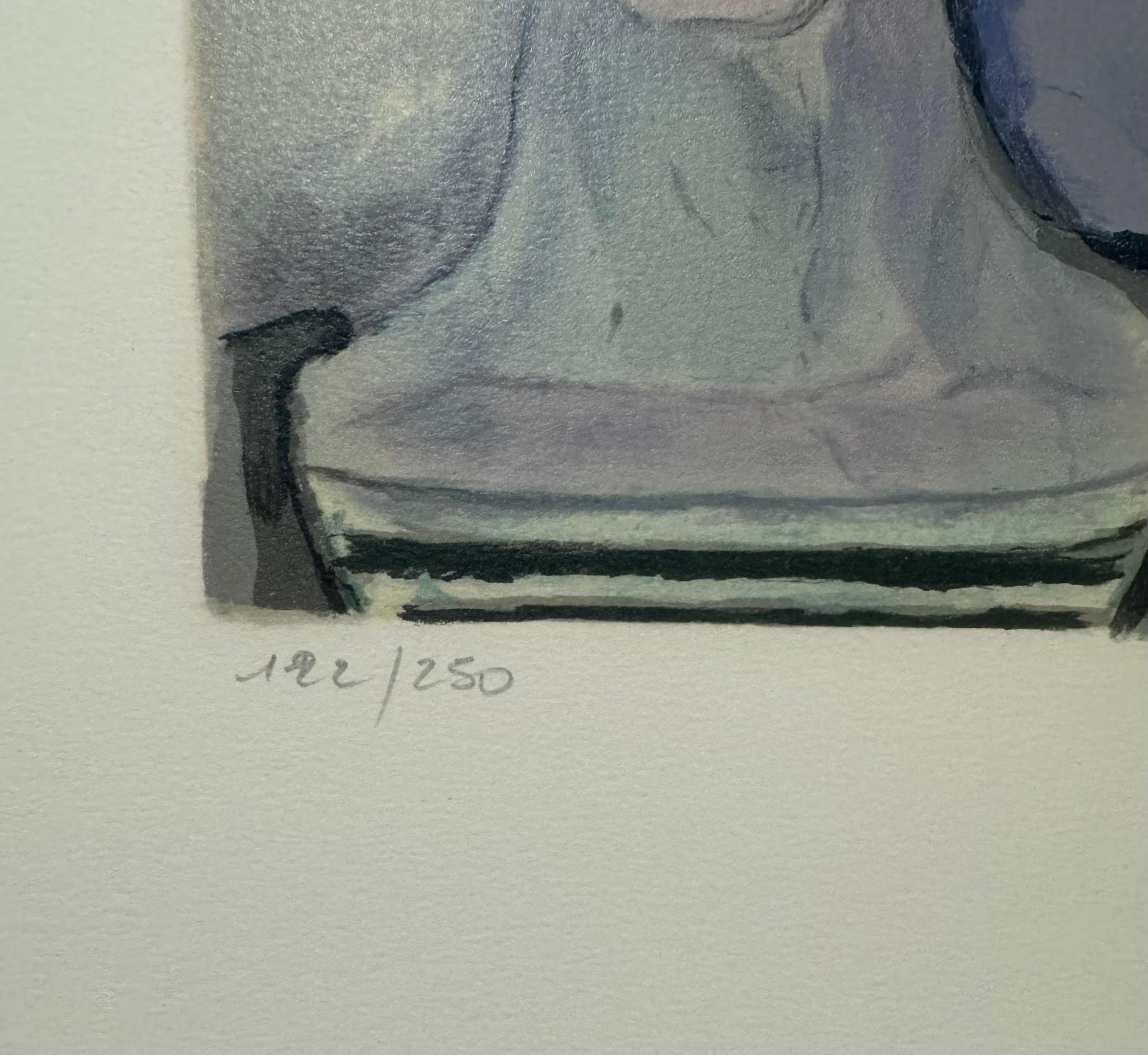 French Surrealist Lithograph Legendary Mime Marcel Marceau Third Eye Surrealism For Sale 5