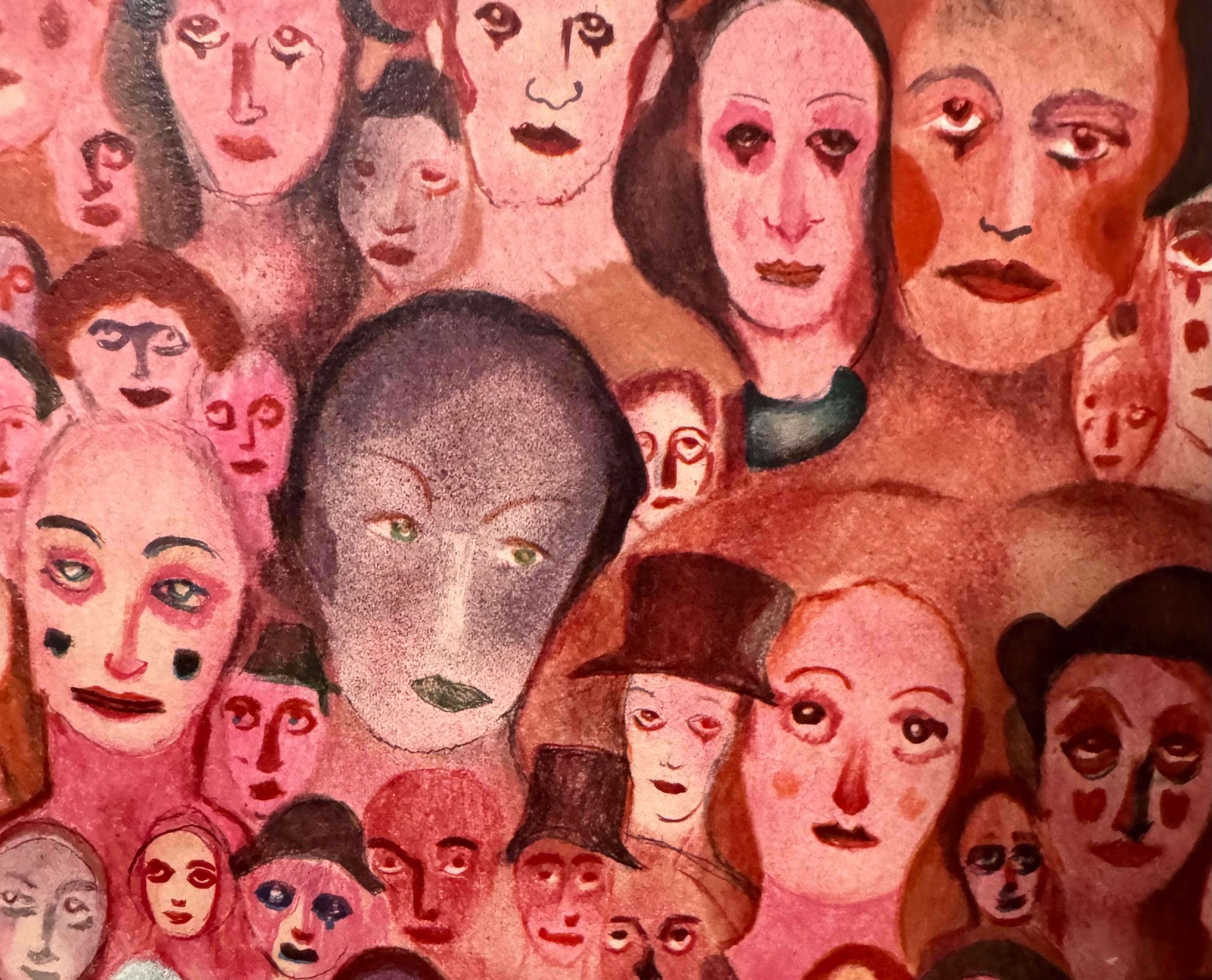 French Surrealist Lithograph Legendary Mime Marcel Marceau Third Eye Surrealism For Sale 5