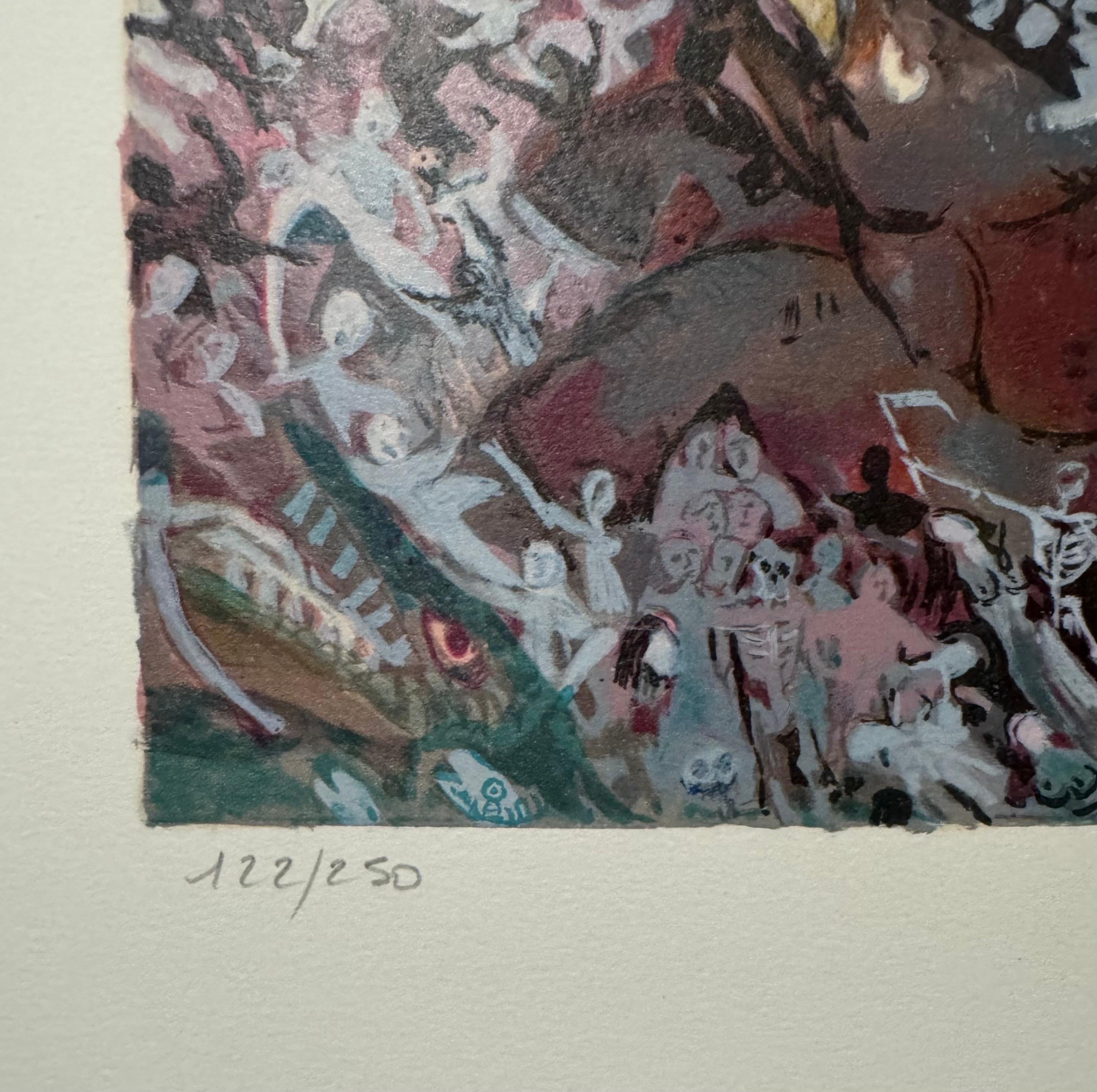 French Surrealist Lithograph Legendary Mime Marcel Marceau Third Eye Surrealism For Sale 5