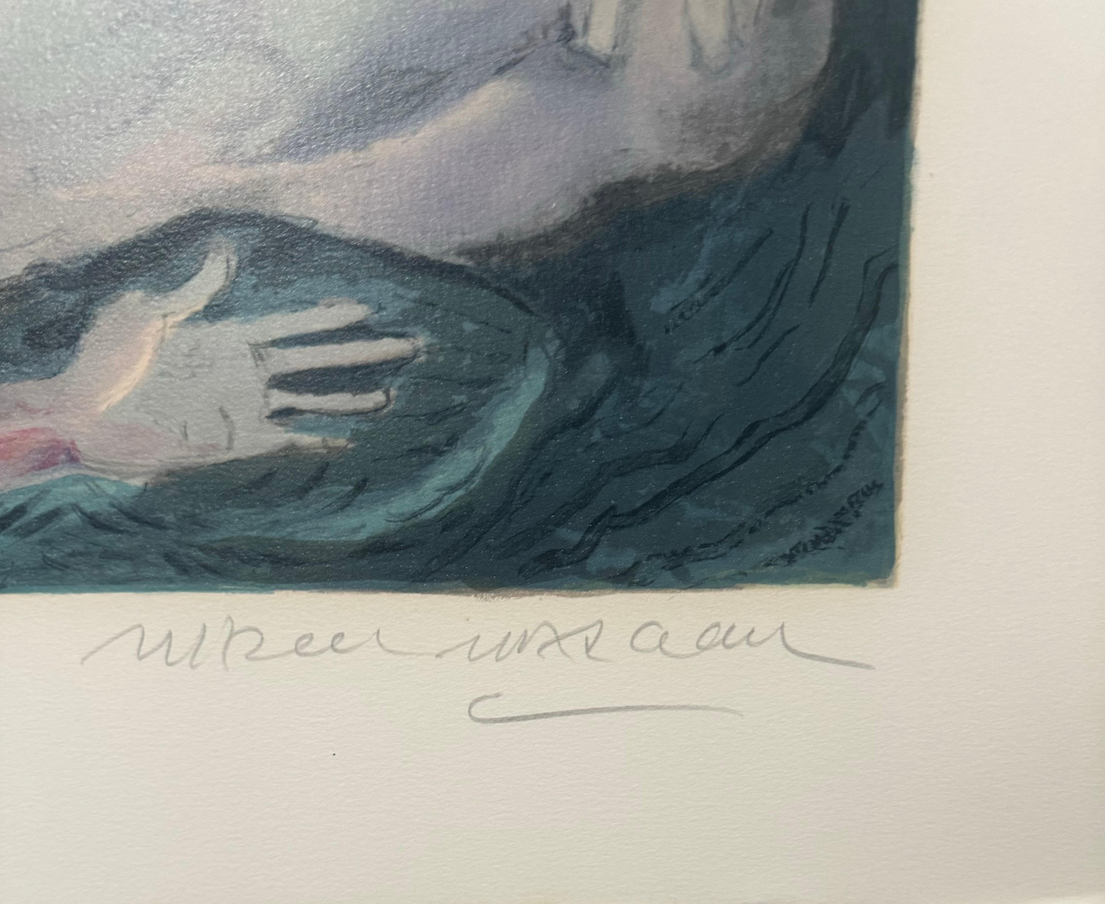 French Surrealist Lithograph Legendary Mime Marcel Marceau Third Eye Surrealism For Sale 6