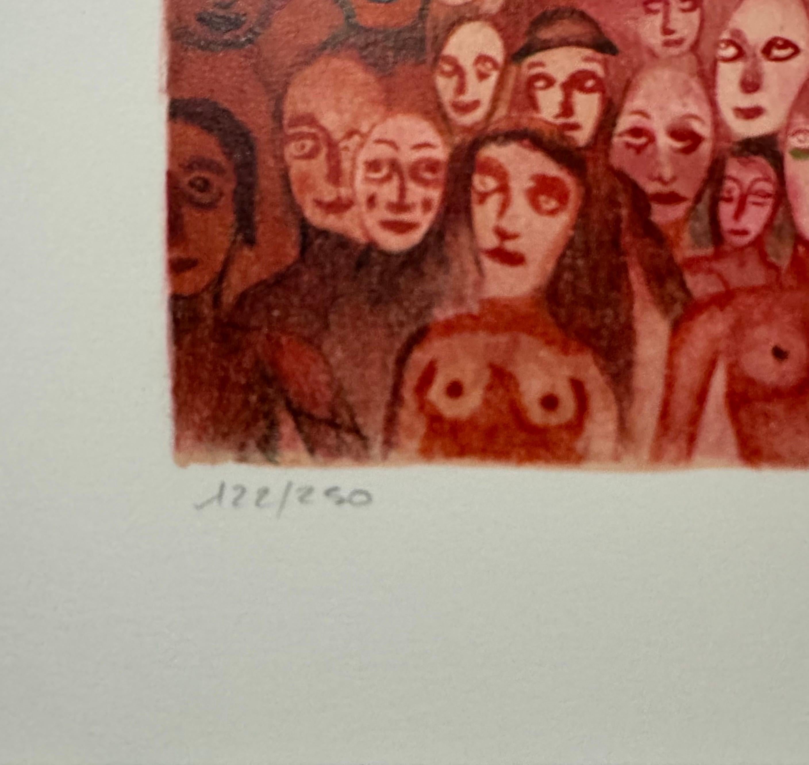 French Surrealist Lithograph Legendary Mime Marcel Marceau Third Eye Surrealism For Sale 6