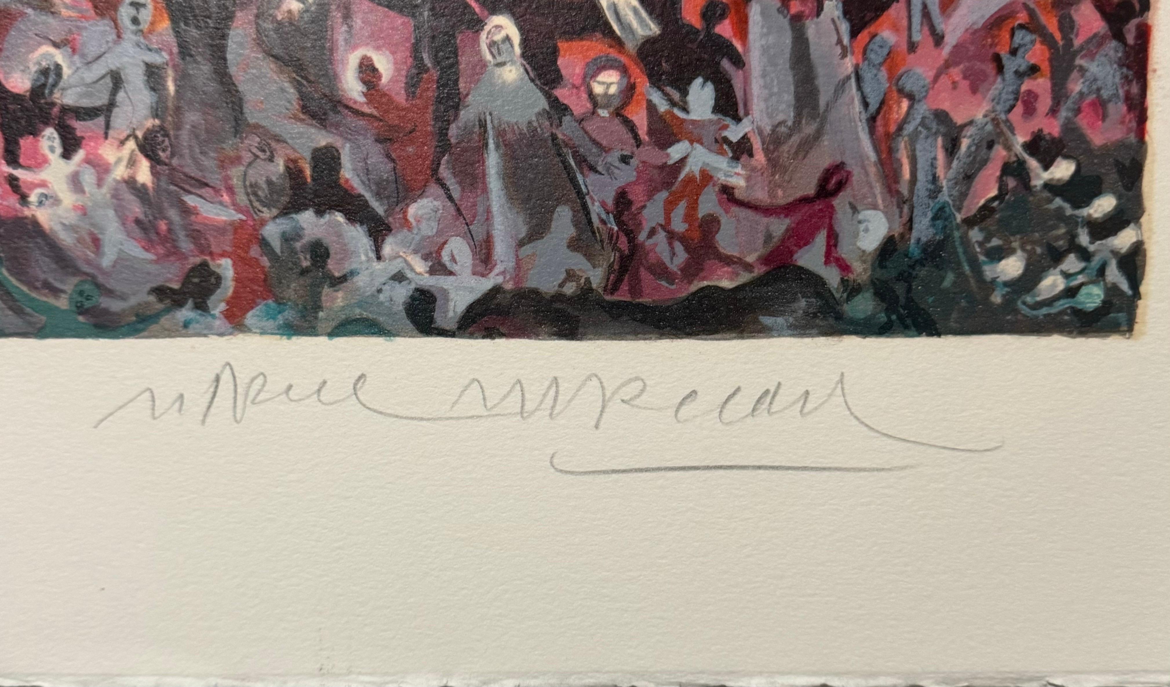 French Surrealist Lithograph Legendary Mime Marcel Marceau Third Eye Surrealism For Sale 6