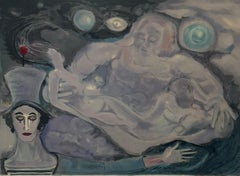 Used French Surrealist Lithograph Legendary Mime Marcel Marceau Third Eye Surrealism