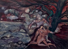 Used French Surrealist Lithograph Legendary Mime Marcel Marceau Third Eye Surrealism