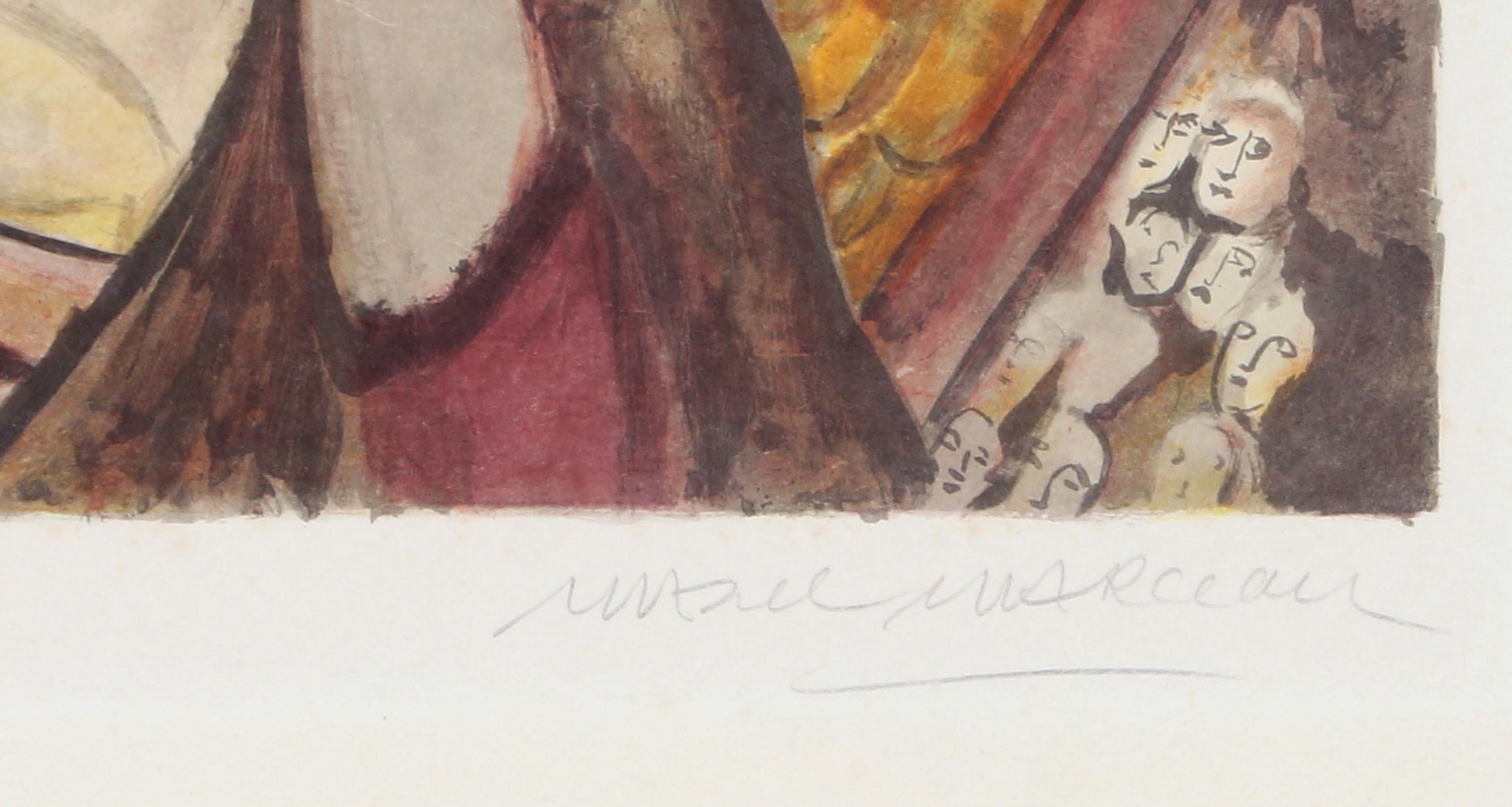 Le Troisième Oeil (El tercer ojo), litografía surrealista de Marcel Marceau en venta 3