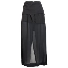 Marcel Marongiu Black Viscose Transparent Long Evening Skirt 