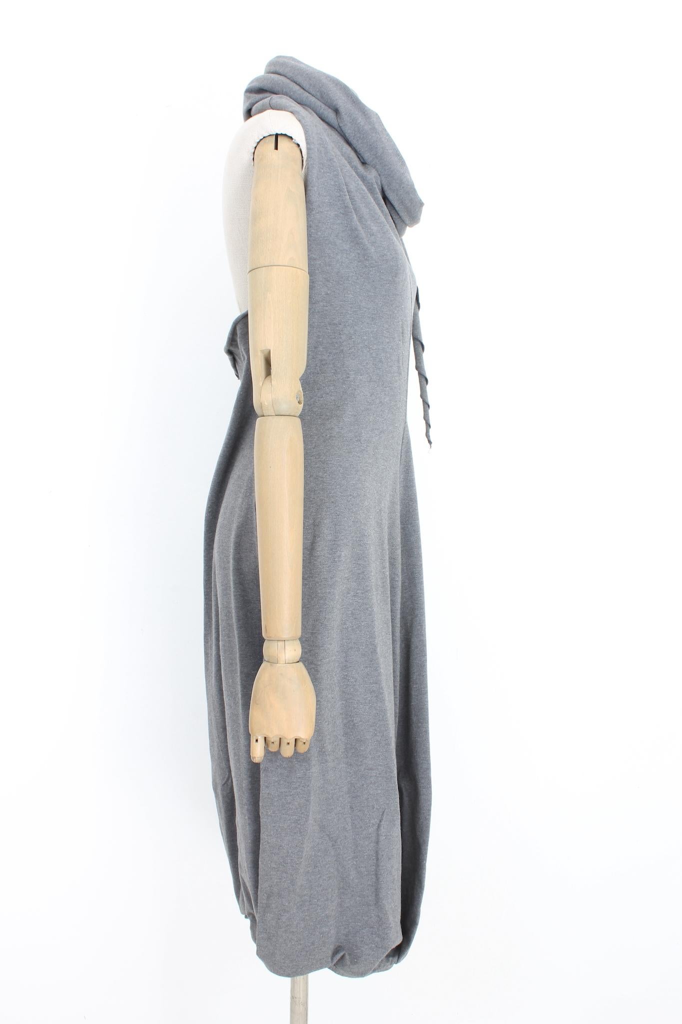 Marcel Marongiu Gray Cotton Casual Sack Dress 2000s In Excellent Condition In Brindisi, Bt