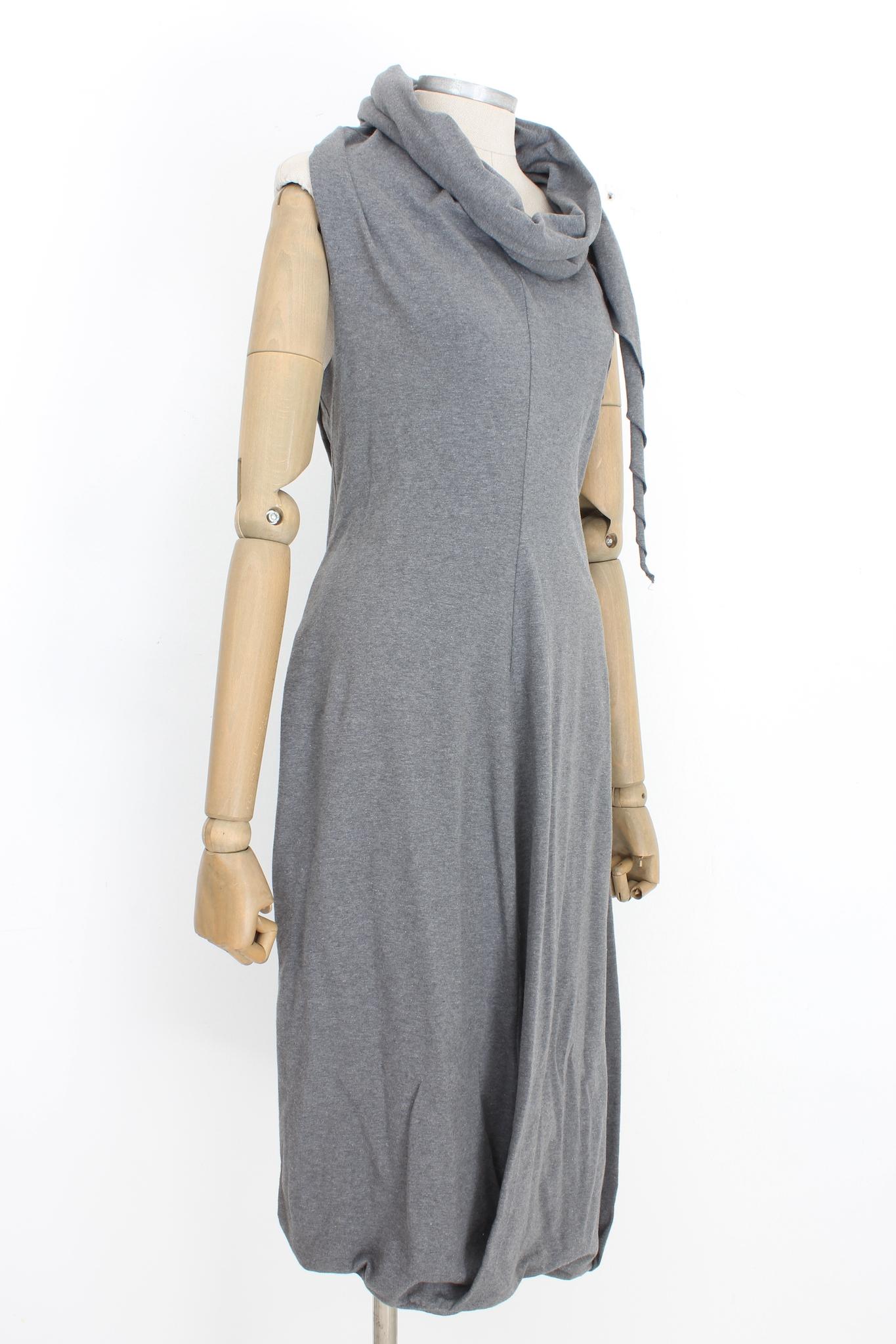 Women's Marcel Marongiu Gray Cotton Casual Sack Dress 2000s