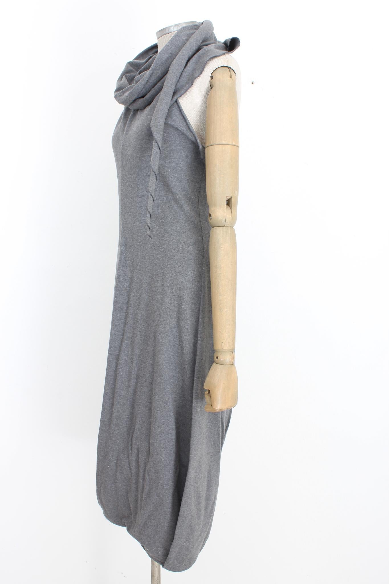 Marcel Marongiu Gray Cotton Casual Sack Dress 2000s 1