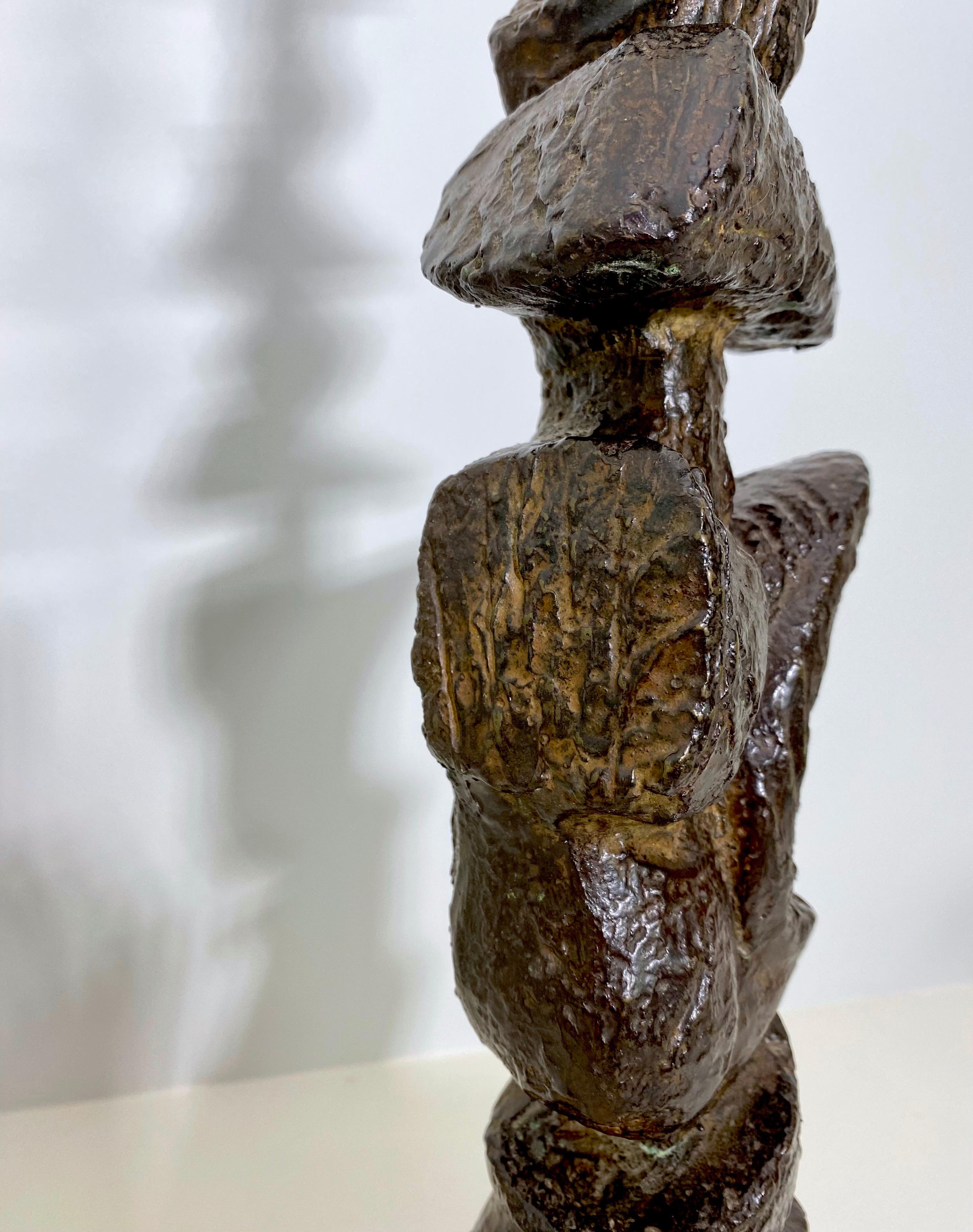 Espagnol Sculpture totem abstraite en bronze Marcel Marti en vente
