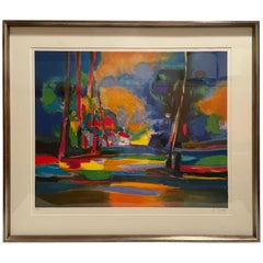 Marcel Mouly abstract colorful lithograph