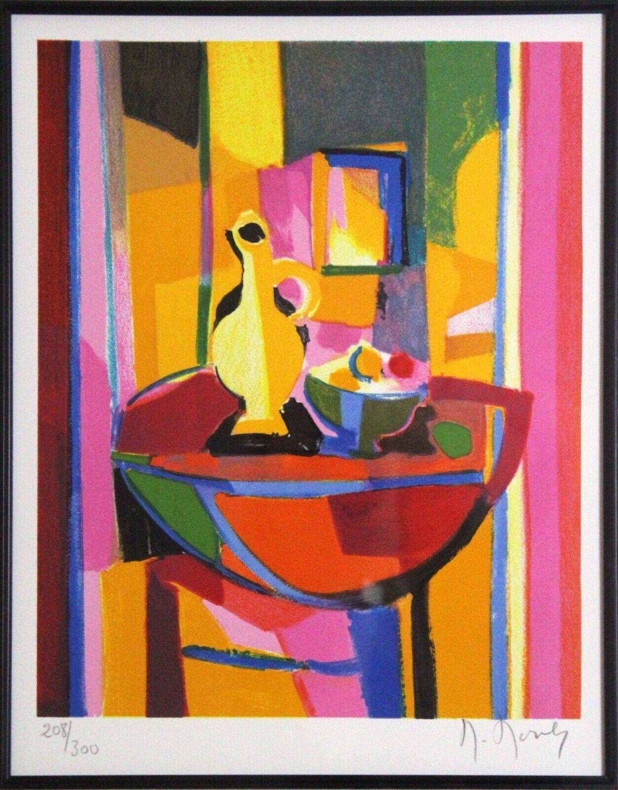 Marcel Mouly Grand Pichet au Gueridon Rouge Signed Lithograph Framed 208/300 5