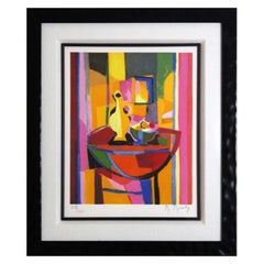 Marcel Mouly Grand Pichet au Gueridon Rouge Litografía firmada Enmarcada 208/300