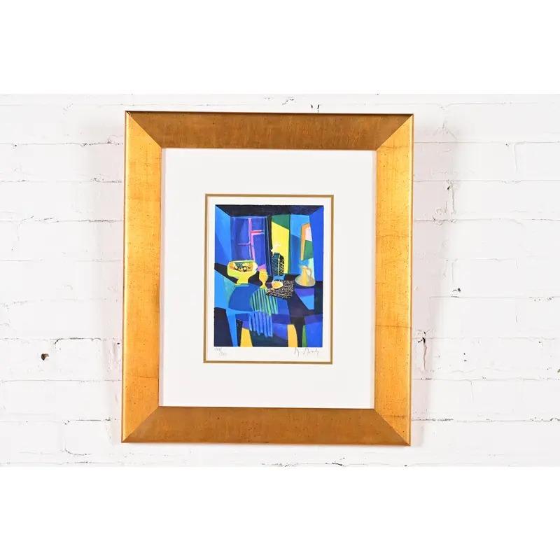 Eine schöne gerahmte abstrakte Lithographie im Vintage-Stil

Unter dem Titel 