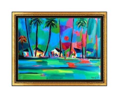 Marcel Mouly Acrylic Painting on Canvas Original Landscape Signed Framed Artwork