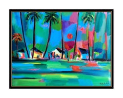Marcel Mouly Acrylic Painting on Canvas Original Landscape Signed Framed Artwork