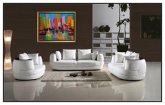 Marcel Mouly, peinture de port Acrylique sur toile