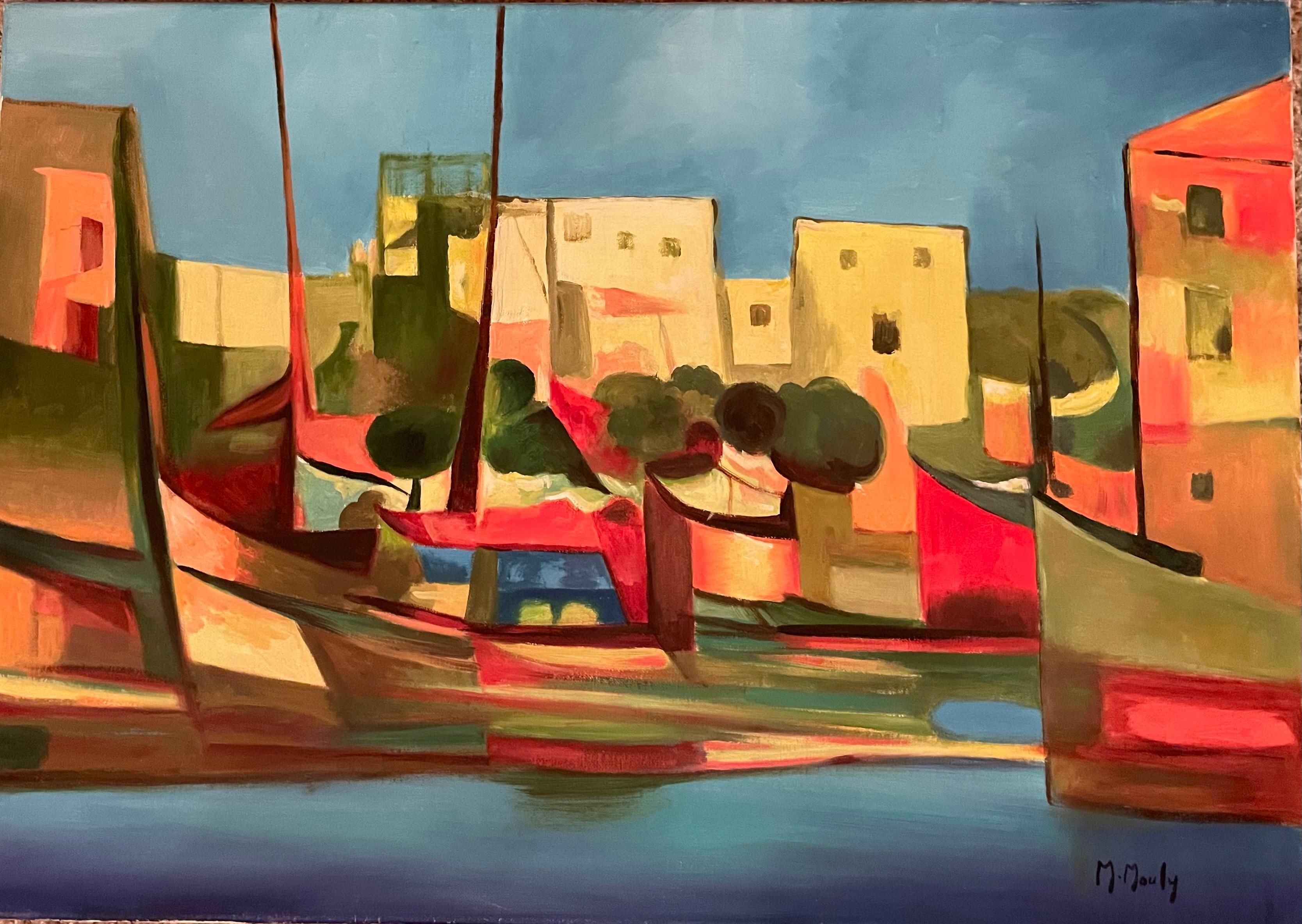 Originales Ölgemälde von Marcel Mouly mit dem Titel „Port du Peche“