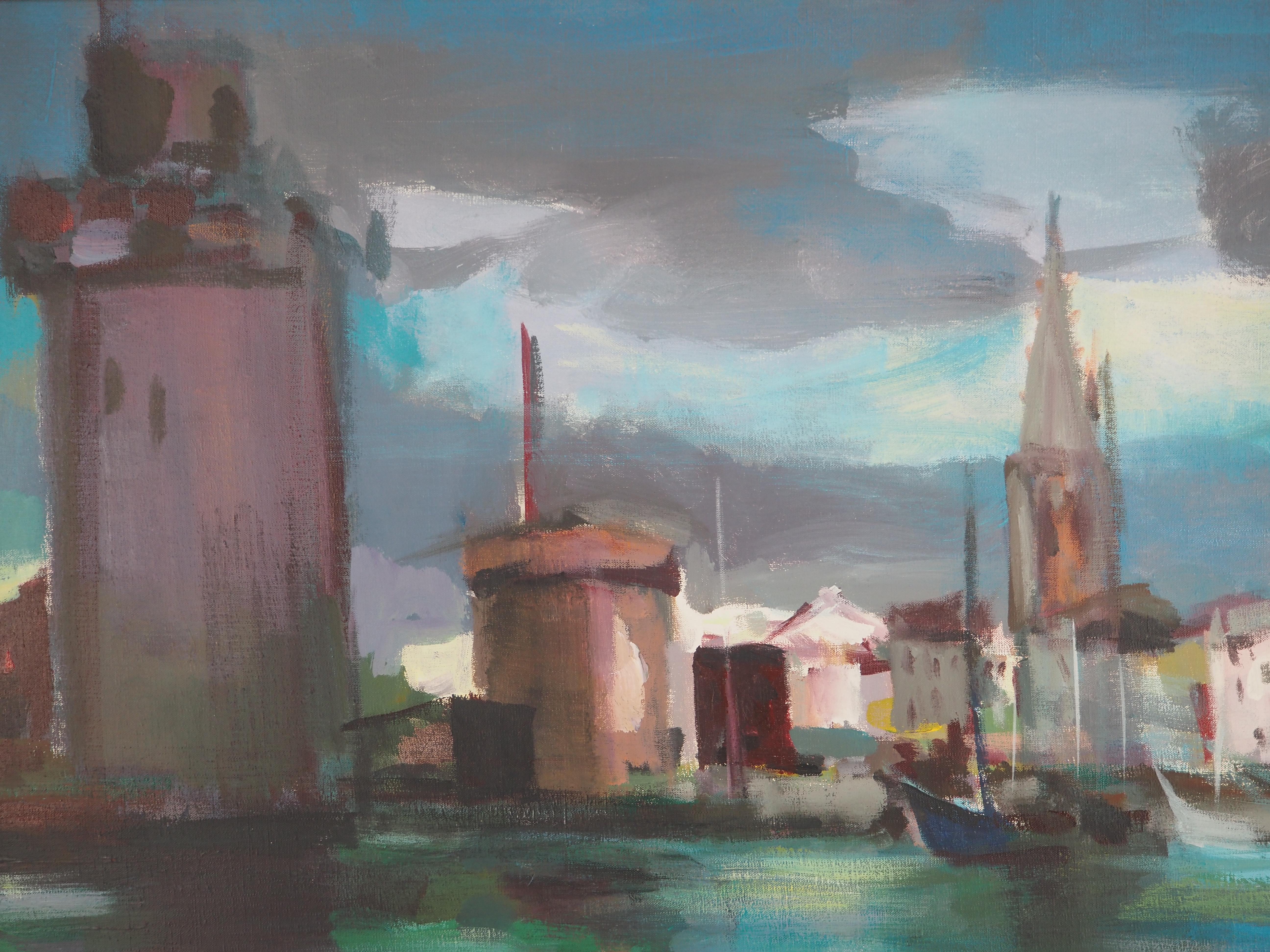 Marcel Mouly (1918 - 2008)
Il vecchio porto sull'Atlantico (La Rochelle), 1987

Pittura ad olio originale su tela
Firmato in basso a destra
Firmato, intitolato e datato sul retro
Su tela 65 x 81 cm (circa 26 x 32 pollici)
Presentato in una cornice