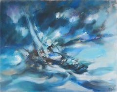 Typhoon - Original Oil on canvas, Signed
