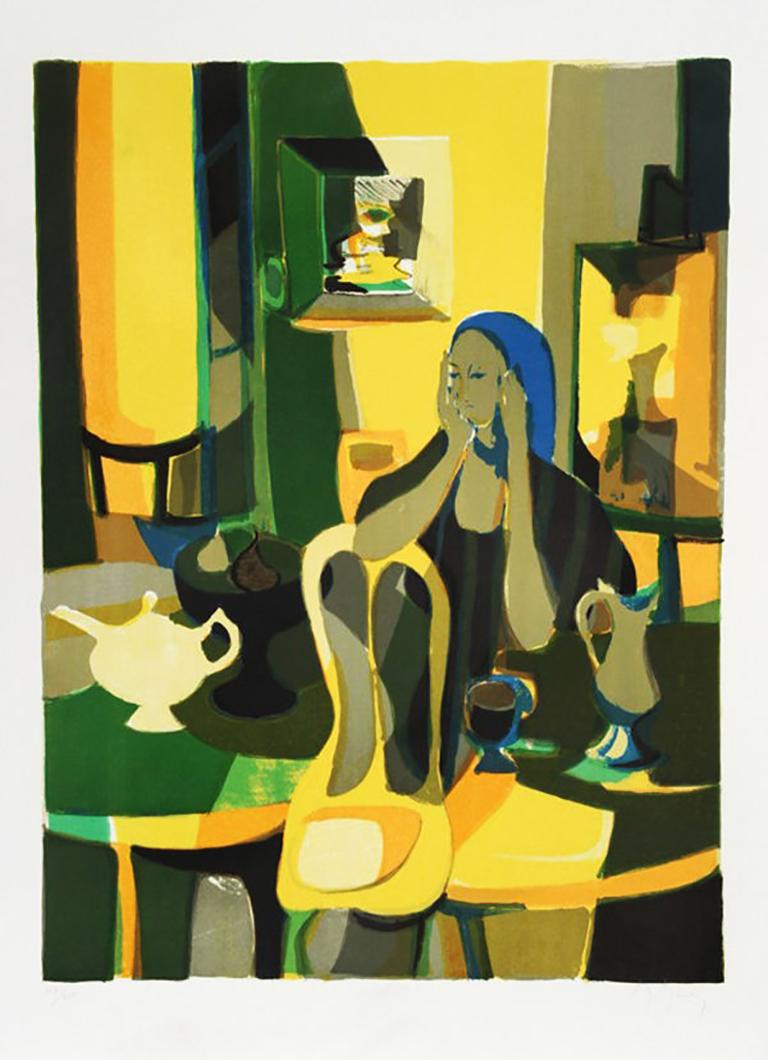 Marcel Mouly Interior Print - AT THE CAFE