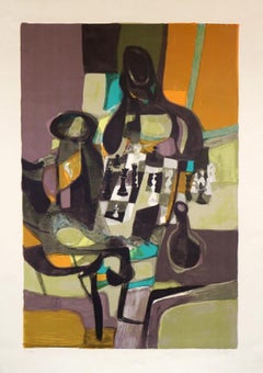 "Echecs (Scacchi)" Litografia in edizione limitata (107/150) firmata a matita dall'artista