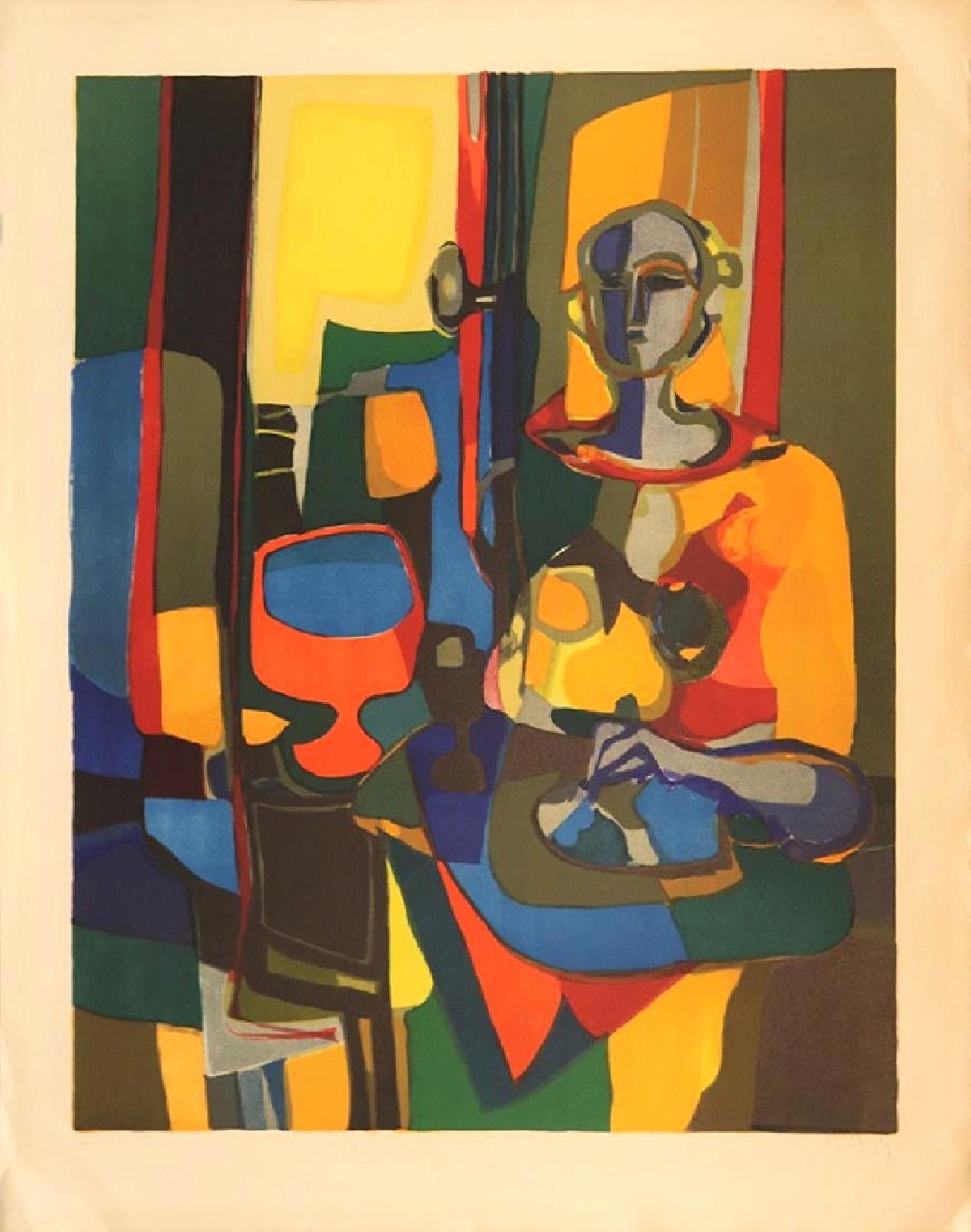 "Femme" by Marcel Mouly-Signed and Numbered, Limited Edition Lithograph