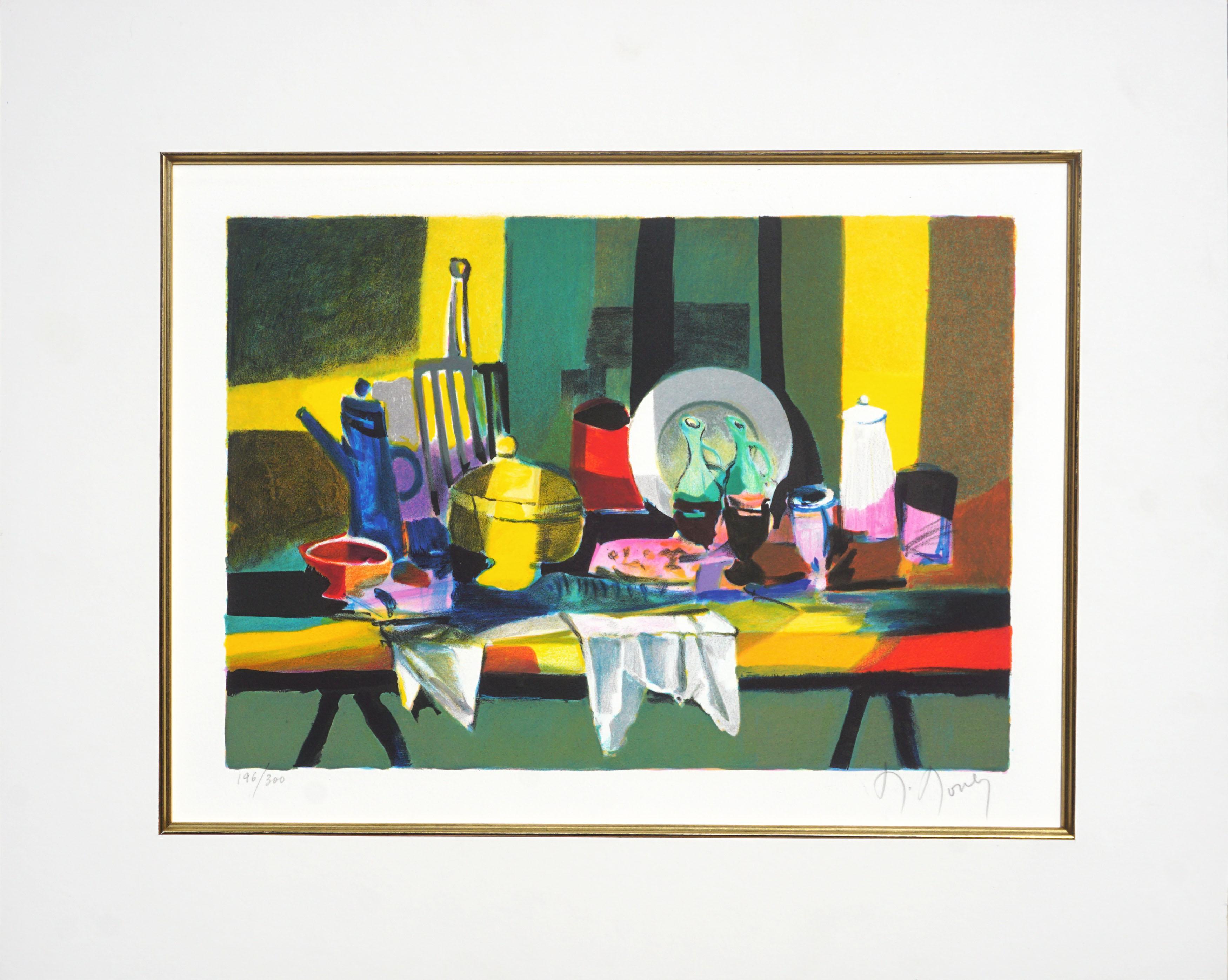 Marcel Mouly Still-Life Print - La Olessate Ou Grill Lithograph
