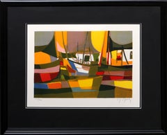 Les Chalutiers, Framed Lithograph by Marcel Mouly