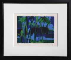 « Les Éléphants sauvages du Sri Lanka », lithographie moderne signée par Marcel Mouly